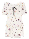 Alessandra Rich Rose-print Mini Dres In Neutrals