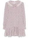 Alessandra Rich Rose-print Mini Dress In 紫色