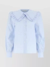 ALESSANDRA RICH ROSE SPOTTED RUFFLE COLLAR TOP