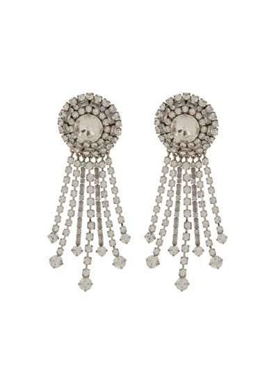 Alessandra Rich Round Clip-on Earrings In Silver
