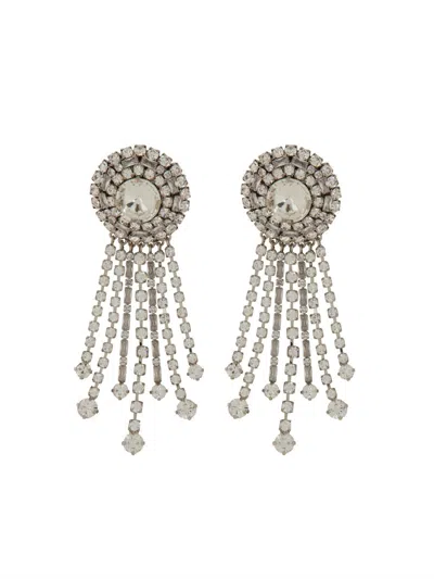 Alessandra Rich Round Clip-on Earrings In Silver