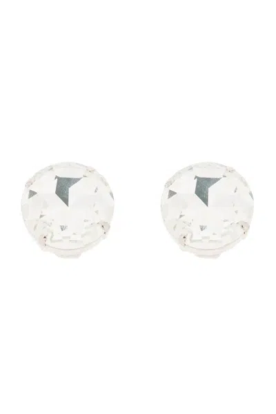 Alessandra Rich Round Cut Clip-on Earrings In Argento