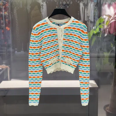 Alessandra Rich Round Neck Sweater In Multicolor