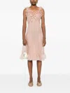 Alessandra Rich Ruffle-detailed Midi Dress In Pink