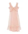 Alessandra Rich Ruffle-detailed Midi Dress In Pink