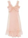 Alessandra Rich Ruffle-detailed Midi Dress In Pink