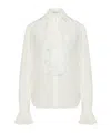 Alessandra Rich Ruffle-detailing Blouse In White
