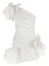 Alessandra Rich Ruffle One Shoulder Layered Asymmetric Dress