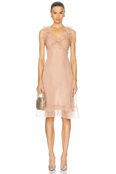 ALESSANDRA RICH RUFFLE SLIP DRESS