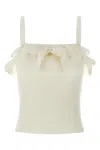 Alessandra Rich Ruffle Top Tops White