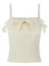 Alessandra Rich Ruffle Top Tops White In White