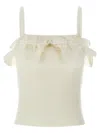 Alessandra Rich Ruffle Top Tops White In White