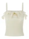 Alessandra Rich Ruffle Top Tops White In White
