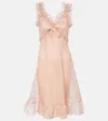 Alessandra Rich Ruffled Silk Organza Minidress In Pink