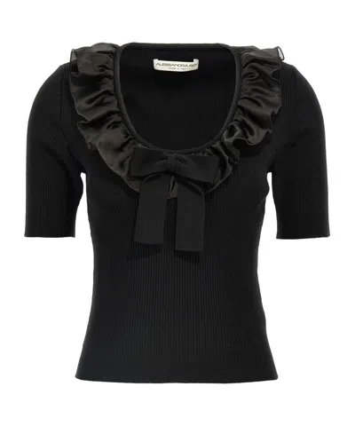ALESSANDRA RICH ALESSANDRA RICH BOW RUFFLED T-SHIRT