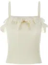 Alessandra Rich Ruffle Top Tops White In White