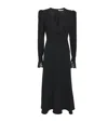 Alessandra Rich Envers Lace-trimmed Satin Midi Dress In Black