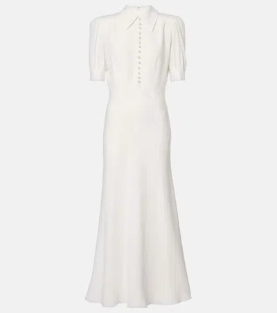 Alessandra Rich Satin Midi Dress In White