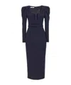 Alessandra Rich Belt Crepe Dress In Black