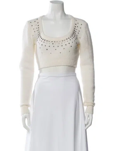 Pre-owned Alessandra Rich Scoop Neck Sweater In Neutral