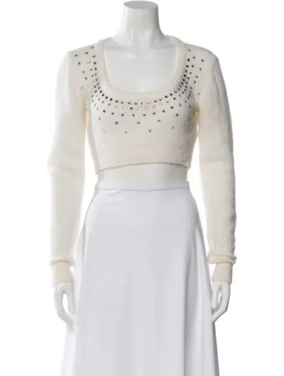 Pre-owned Alessandra Rich Scoop Neck Sweater In Neutrals