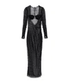 Alessandra Rich Open-back Silk Lace Dress In Black