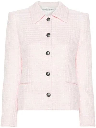 Alessandra Rich Sequin Checked Tweed Jacket