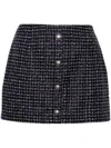 Alessandra Rich Women Sequin Checked Tweed Mini Skirt