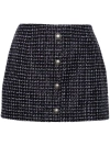 ALESSANDRA RICH SEQUIN CHECKED TWEED MINI SKIRT