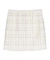 Alessandra Rich Checked Sequin-embellished Metallic Tweed Mini Skirt In White