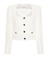 Alessandra Rich Tweed Jacket With Sequins Embell In White