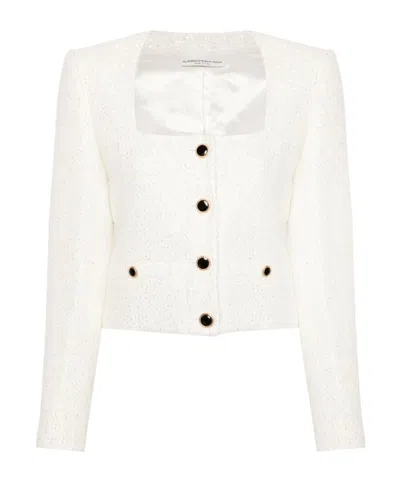 ALESSANDRA RICH ALESSANDRA RICH SEQUINNED TWEED SQUARE NECK JACKET