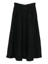Alessandra Rich Sequin-embellished Pleated Skirt In Black