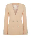 Alessandra Rich Sequinned Tweed Blazer In Nude