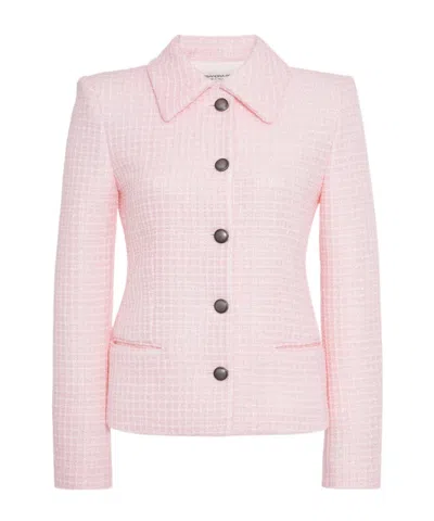 ALESSANDRA RICH ALESSANDRA RICH CHECK PATTERN EMBELLISHED TWEED BLAZER