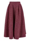 Alessandra Rich Tweed A-line High-waisted Midi Skirt In Pink