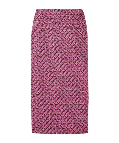 Alessandra Rich Sequin-embellished Tweed Midi Skirt In Multi