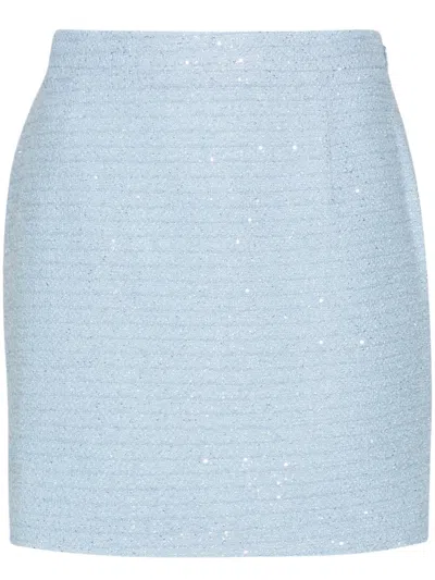 ALESSANDRA RICH SEQUIN-EMBELLISHED TWEED MINI SKIRT