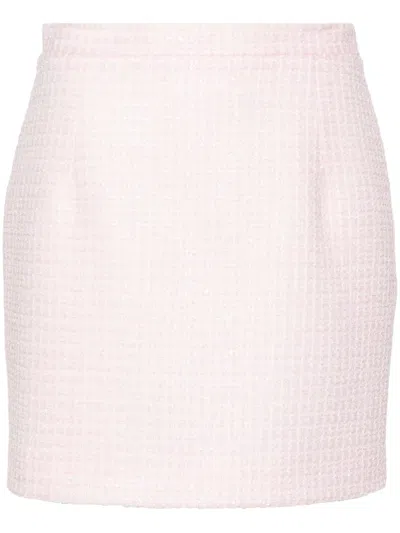 Alessandra Rich Sequin-embellished Tweed Mini Skirt In Pink