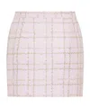 Alessandra Rich Sequined Checked Tweed Mini Skirt In Pink