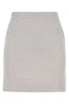 Alessandra Rich Sequin Embellished Tweed Miniskirt In Neutral