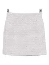 Alessandra Rich Sequin-embellished Tweed Skirt In Nude