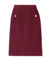 Alessandra Rich Sequin-embellished Tweed Skirt In Red