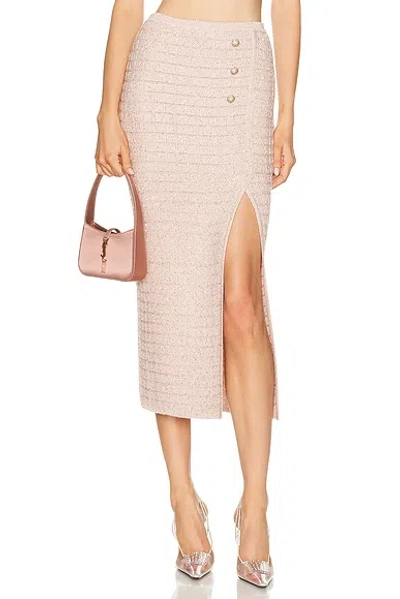 Alessandra Rich Sequin Midi Skirt In Pink