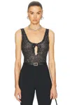 Alessandra Rich Sequin Tank Top In Black & Silver