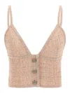 Alessandra Rich Sequin-embellished Wool Blend Tank Top In Nude