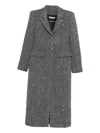 Alessandra Rich Tweed Sequinned Coat In Gray