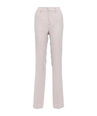 Alessandra Rich Sequined Mid-rise Straight Pants In Black