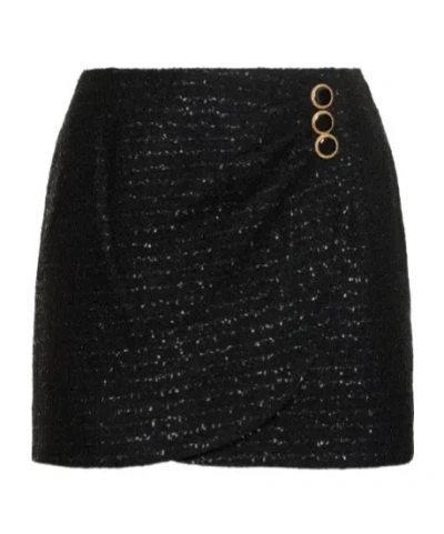 Alessandra Rich Sequined Mini Skirt In Black