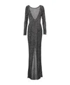 Alessandra Rich Sequined Open-back Gown In Gray